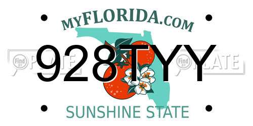 928TYY Florida License Plate