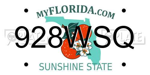 928WSQ Florida License Plate