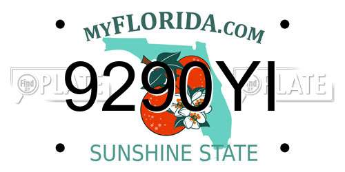 9290YI Florida License Plate