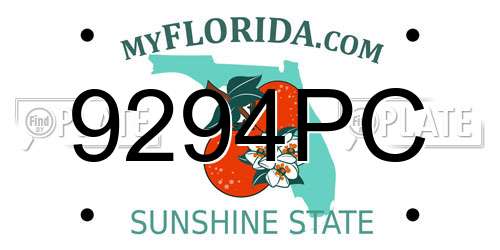 9294PC Florida License Plate
