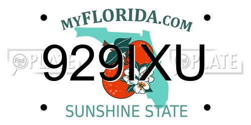 929IXU Florida License Plate