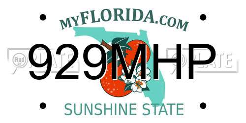929MHP Florida License Plate