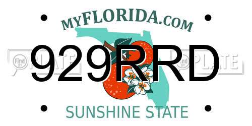 929RRD Florida License Plate