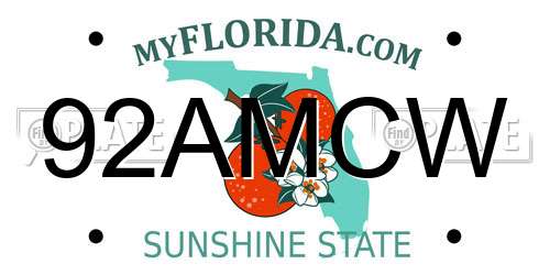 92AMCW Florida License Plate