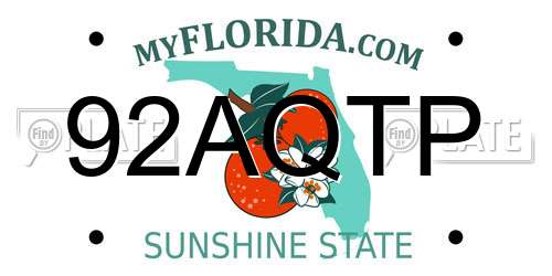 92AQTP Florida License Plate