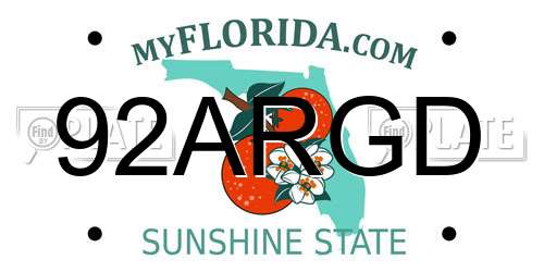 92ARGD Florida License Plate