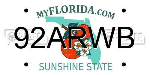 92ARWB Florida License Plate