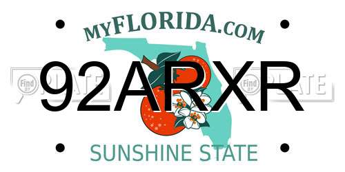 92ARXR Florida License Plate