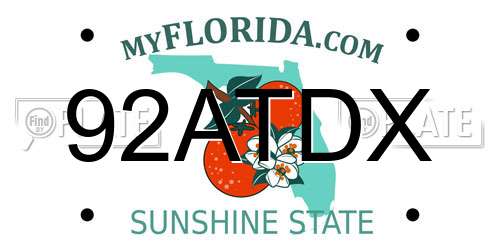 92ATDX Florida License Plate