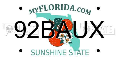 92BAUX Florida License Plate