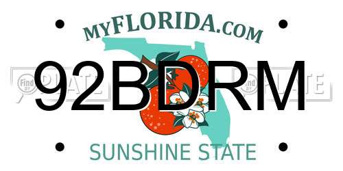 92BDRM Florida License Plate