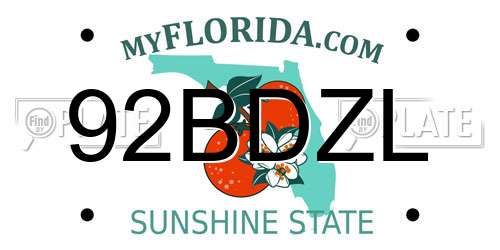 92BDZL Florida License Plate