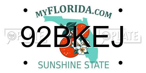 92BKEJ Florida License Plate