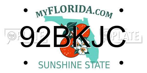 92BKJC Florida License Plate