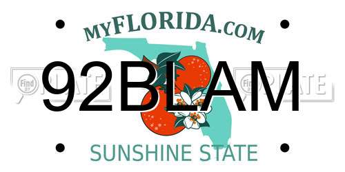 92BLAM Florida License Plate