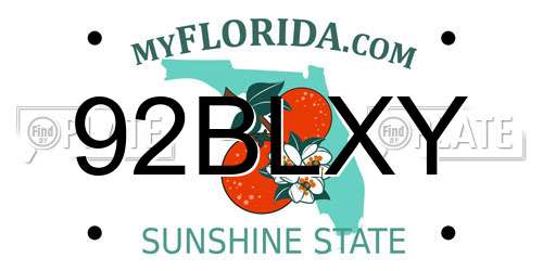 92BLXY Florida License Plate