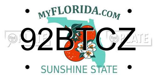 92BTCZ Florida License Plate