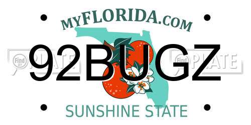 92BUGZ Florida License Plate