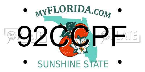 92CCPF Florida License Plate