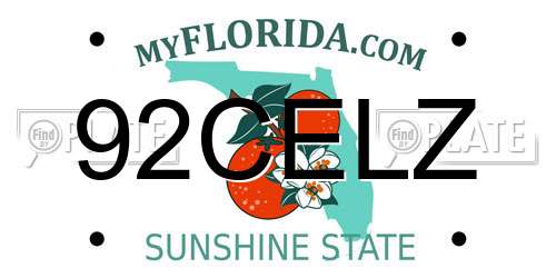 92CELZ Florida License Plate