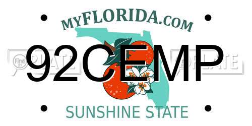 92CEMP Florida License Plate