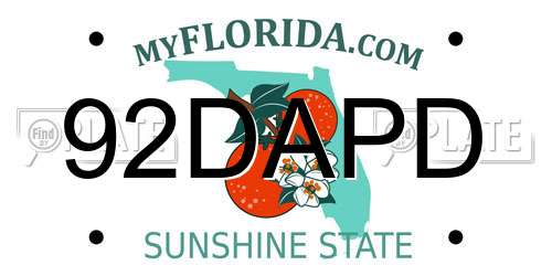 92DAPD Florida License Plate
