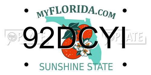92DCYI Florida License Plate