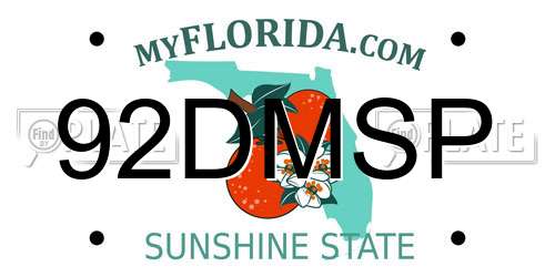 92DMSP Florida License Plate