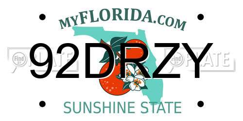 92DRZY Florida License Plate