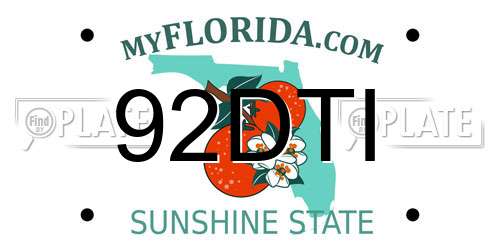 92DTI Florida License Plate