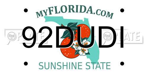 92DUDI Florida License Plate