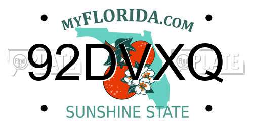 92DVXQ Florida License Plate