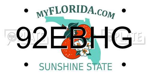 92EBHG Florida License Plate