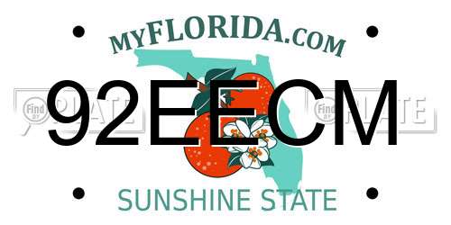 92EECM Florida License Plate