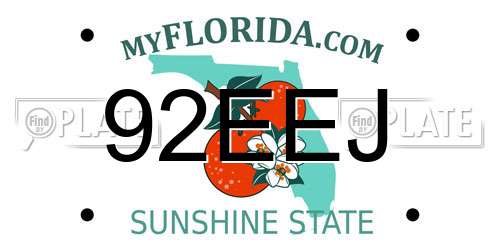92EEJ Florida License Plate