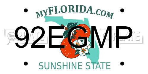 92EGMP Florida License Plate