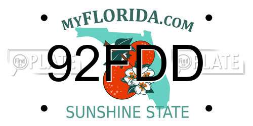 92FDD Florida License Plate