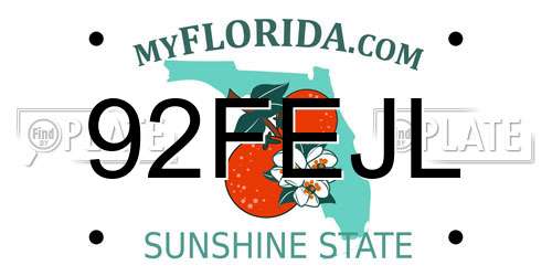 92FEJL Florida License Plate