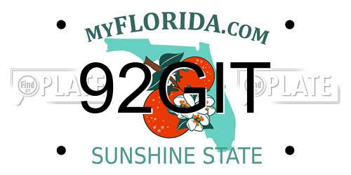 92GIT Florida License Plate