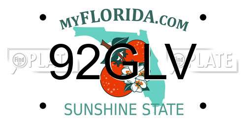 92GLV Florida License Plate