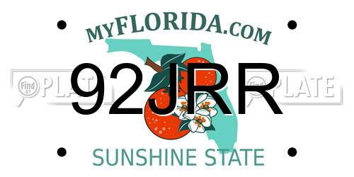 92JRR Florida License Plate