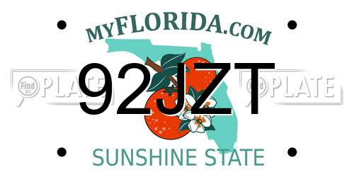 92JZT Florida License Plate