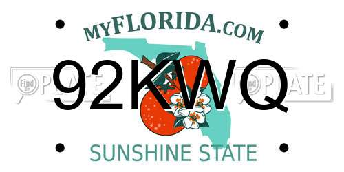 92KWQ Florida License Plate