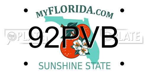 92PVB Florida License Plate