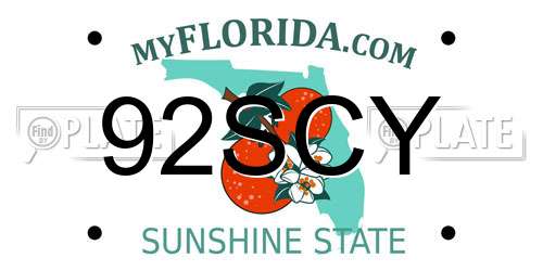 92SCY Florida License Plate