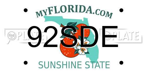 92SDE Florida License Plate