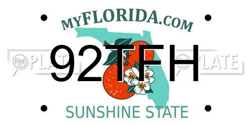 92TFH Florida License Plate