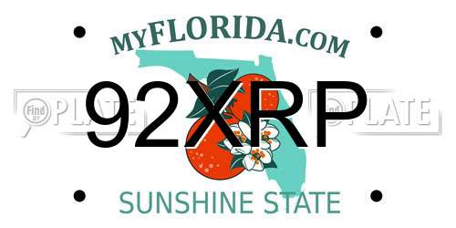 92XRP Florida License Plate