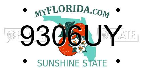 9306UY Florida License Plate
