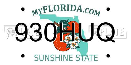 930HUQ Florida License Plate
